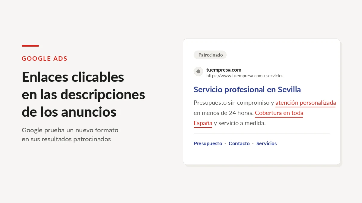 google enlaces descripciones anuncios busqueda